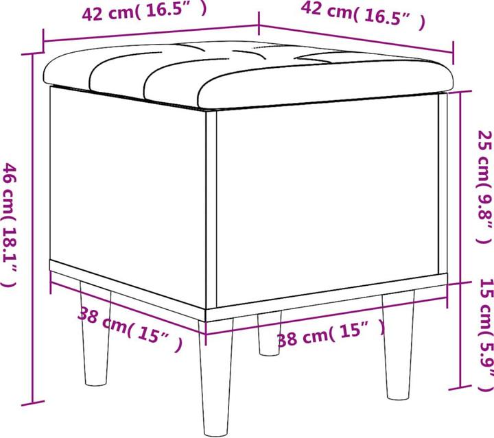Produktbild VidaXL Sitzbank mit Stauraum Schwarz 42x42x46 cm (42 cm)