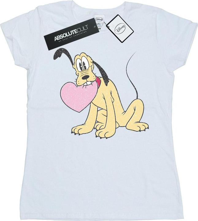 Actual product image Disney Womens/Ladies Pluto Love Heart Cotton T-Shirt (L)
