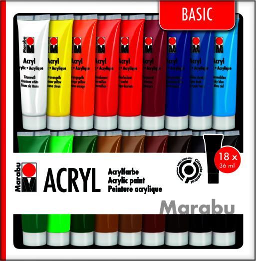 Marabu Acrylic paint (Multicoloured, 36 ml)