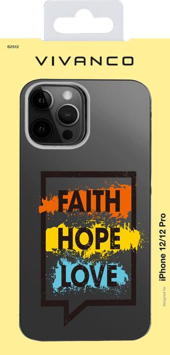 Produktbild Vivanco Special Edition Cover faith hope love iPhone 12/12 (Apple iPhone 12 Pro, Apple iPhone 12)