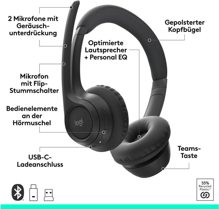 Image du produit Logitech Zone 305 (Sans fil, USB-C)