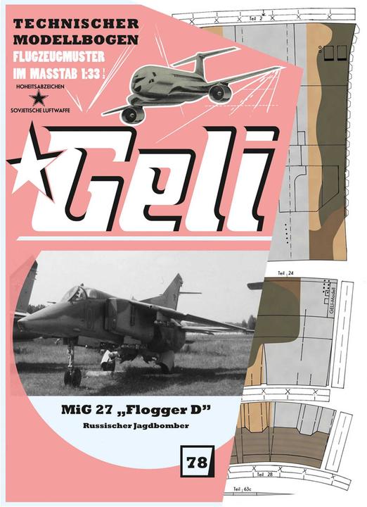 Actual product image Geli mig-27 # 78 cardboard model