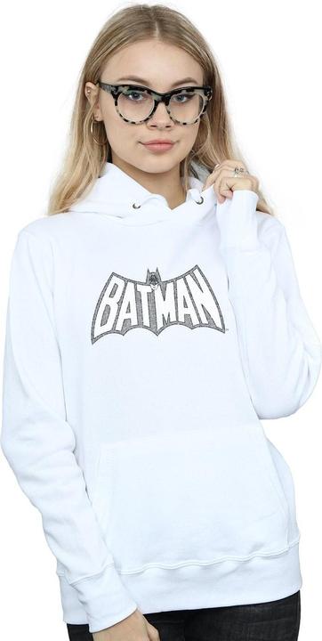 Actual product image Womens/Ladies Batman Retro Crackle Logo Hoodie (L)