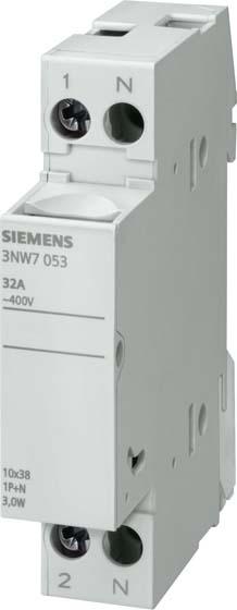 Siemens Socle pour fusibles cylindriques taille 10X38MM 32A, 1 pôle (Sécurité des cylindres, 32 A)