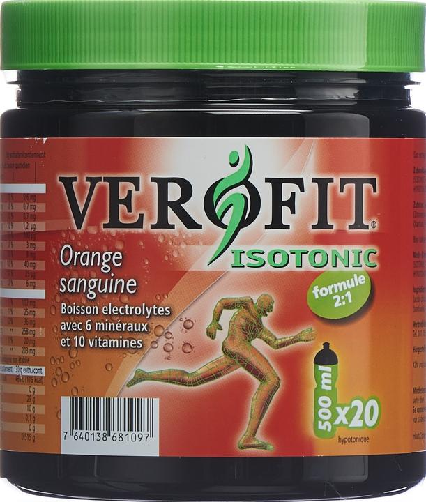 Produktbild VEROFIT ISOTONIC Elektrolyt-Getränk mit 6 Mineralien und 10 Vitaminen Blutorange Plv (Blutorange, 1 Stk., 600 g)