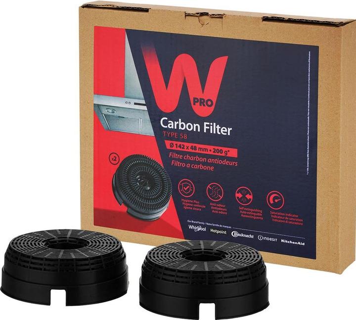 Produktbild WPRO Aktivkohlefilter 484000008782 Typ 58