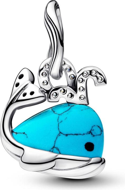 Image du produit Pandora Charm Dangle Baleine de couleur turquoise (Argent 925)