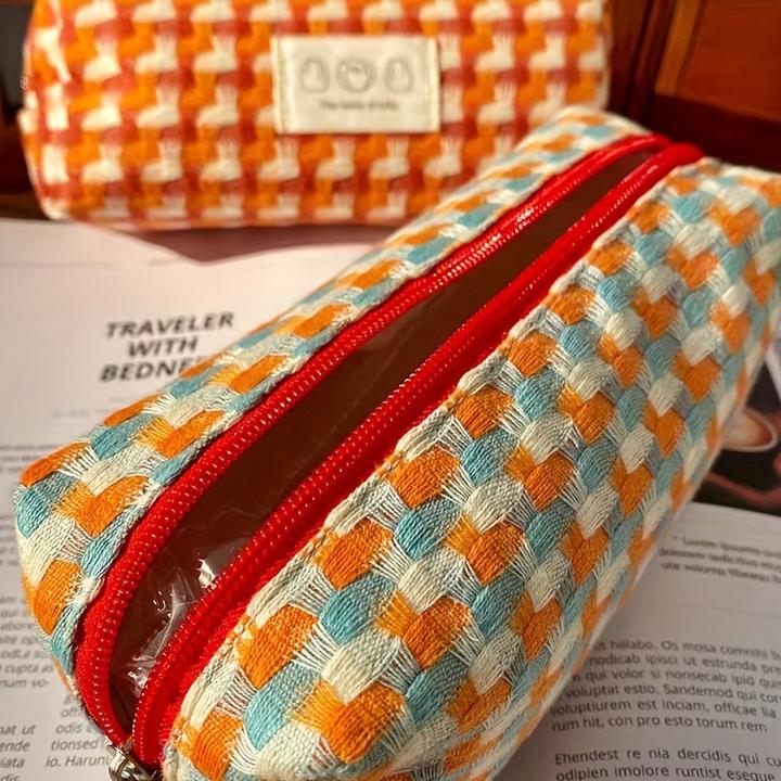 Produktbild Only-Bags.Store Regenbogen geflochtene Schreibwaren Tasche waschbar Pencil Case Briefpapier Box grosse Kapazität