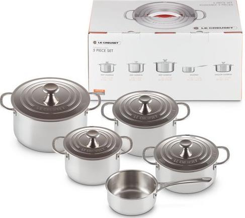 Image du produit Le Creuset 3 plis plus 5 pcs. ensemble de pots (Ensemble de casseroles et de poêles de cuisson, Acier inoxydable)