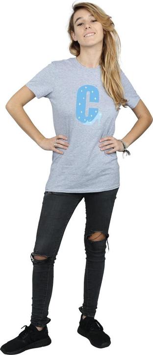 Actual product image Disney Womens/Ladies Alphabet C Is For Cinderella Cotton Boyfriend T-Shirt (S)