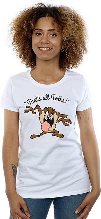 Actual product image Looney Tunes Womens/Ladies That's All Folks Taz Cotton T-Shirt (XL)