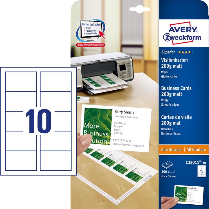 Avery Superior Business Cards (200 g/m², 10 x, A4)