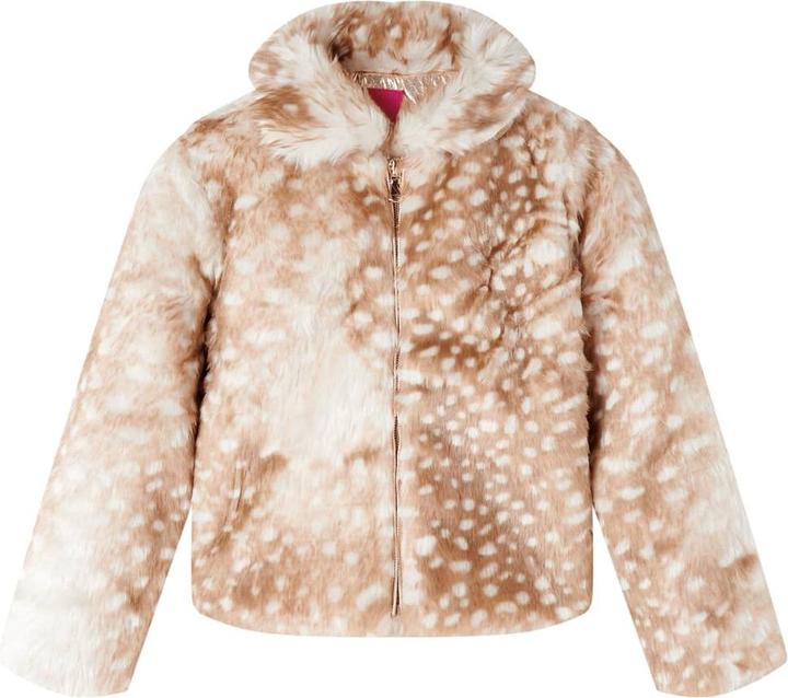 Actual product image VidaXL Children's coat faux fur cognac 104,outer material (104)