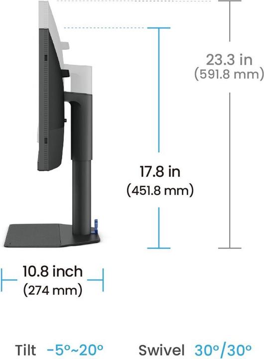 Immagine prodotto BenQ 61,2cm SW242Q 16:10 DP/HDMI/DVI gr.lift/piv. WUXGA (2560 x 1600 pixel, 24.10")