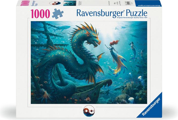Ravensburger Puzzle 12001434 - Enchanted Depths: Dragon, Mermaid and Turtles - 1000 piece jigsaw puzzle (1000 pieces)