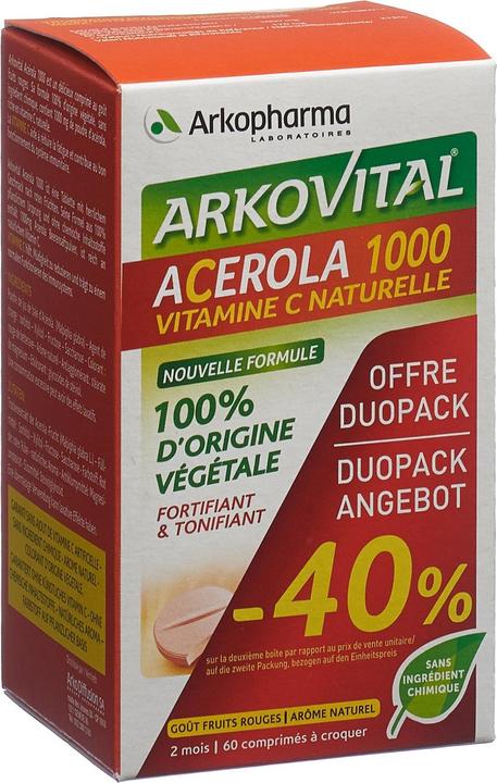 Arkopharma Arkovital Acerola Kautabletten 1000mg (60 Stück, Tabletten, 192 g)