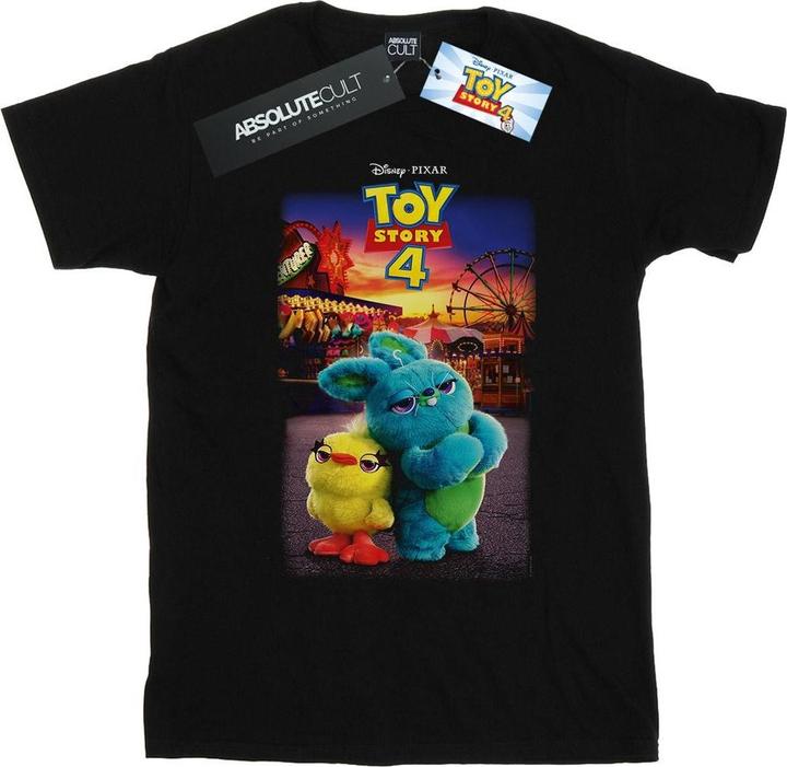 Actual product image Disney Womens/Ladies Toy Story 4 Ducky And Bunny Poster Cotton Boyfriend T-Shirt (4XL)