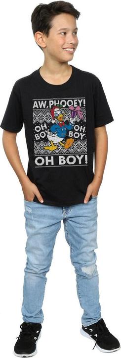 Actual product image Disney Boys Donald Duck Christmas Fair Isle T-Shirt (152, 158)