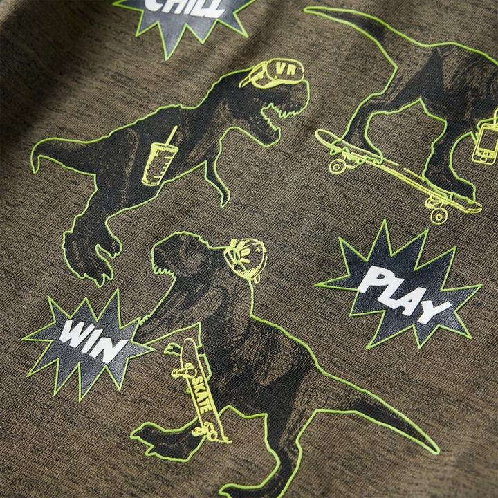 Image du produit VidaXL Tee-shirt manches longues enfant kaki foncé mélangé 116,Matière : 80 (116)