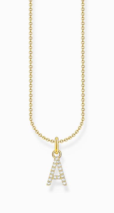 Actual product image Thomas Sabo Chain with gold-plated letter pendant A (925 silver, 38 - 45 cm)