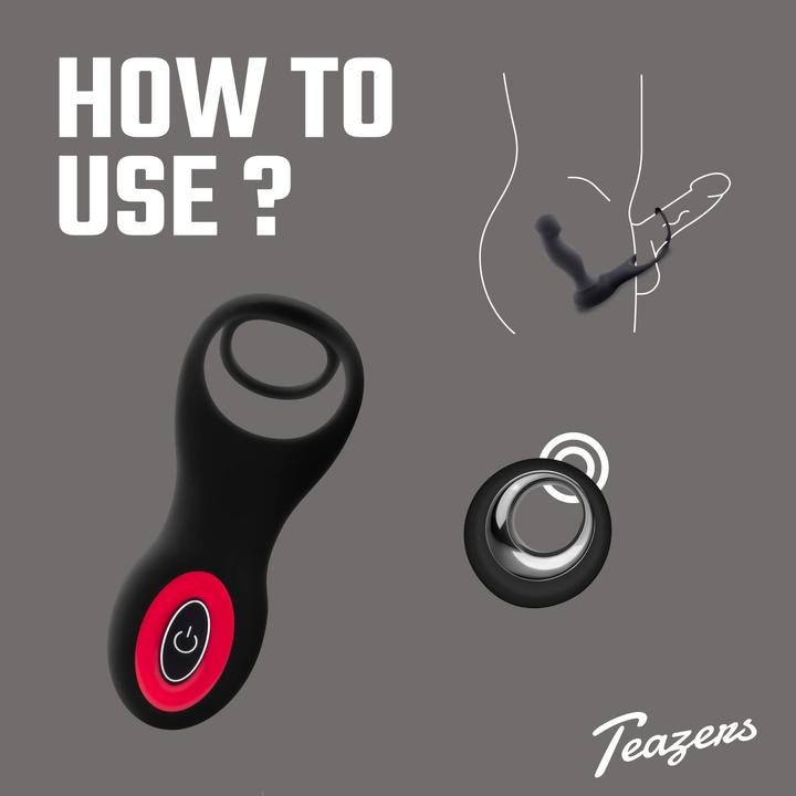 Immagine prodotto Teazers Anello per il pene e i testicoli con vibratore per la prostata (3 cm)