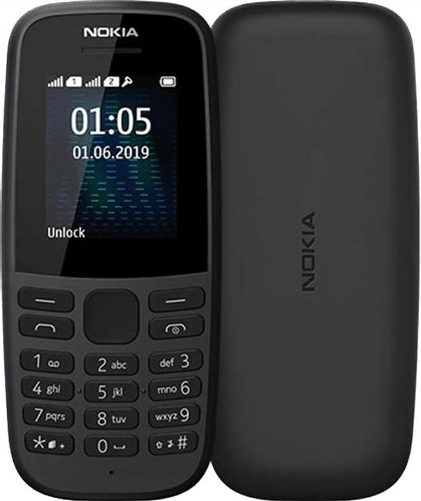 Actual product image Nokia 105 Dual SIM, black (EU) (1.45", 2G)