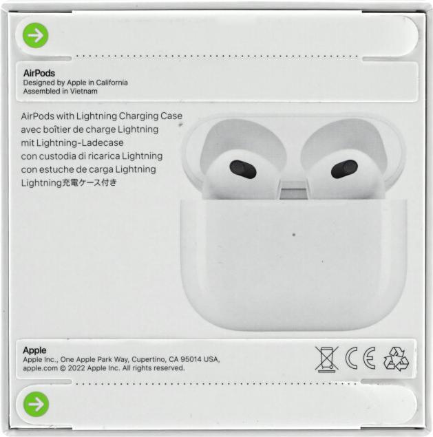 Produktbild Apple AirPods (3rd Gen.) Lightning Case (keine Geräuschunterdrückung, 6 h, Kabellos)
