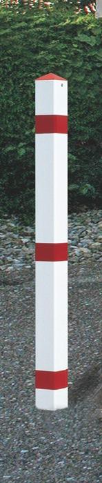 Produktbild Urbanus Sperrpfosten Stahl rot-weiss mit Bodenhülse mit Spitzkappe