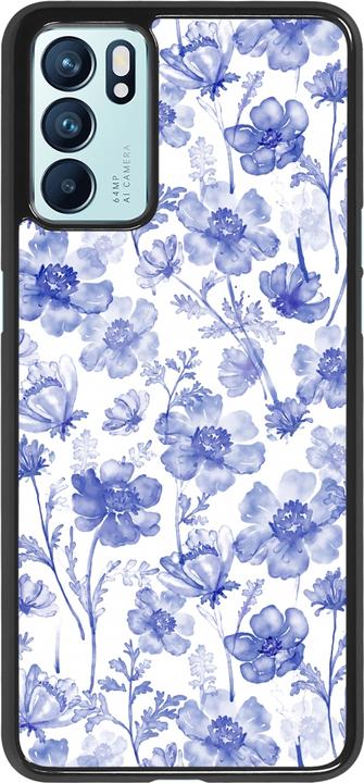 Actual product image PhoneLook Cover Spring 23 watercolor blue flowers (Oppo Reno 6 5G)