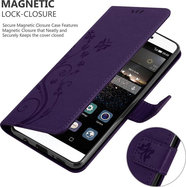 Actual product image Cadorabo Flower Book Cover (Huawei P8)