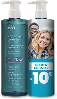 Ducray Keracnyl Foaming Gel 400ml Gesichts- und Körperhygiene für fettige, zu Akne neigende Haut (Gel, 400 ml)