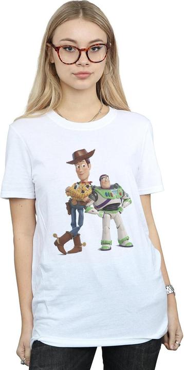 Actual product image Disney Womens/Ladies Toy Story Buzz And Woody Standing Cotton Boyfriend T-Shirt (XL)