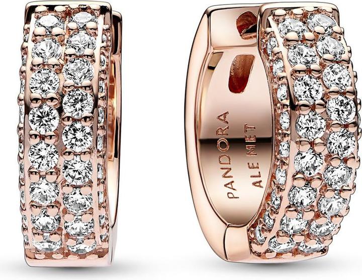 Pandora Timeless Doppelreihige Pavé Ohrringe - 282622C01 (rosevergoldet, Metall)