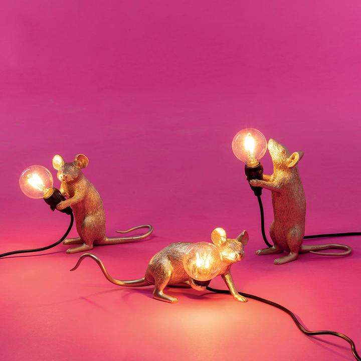 Produktbild Seletti Mouse Lamp Lop Lying Down Tischleuchte Gold (90 lm, E14)