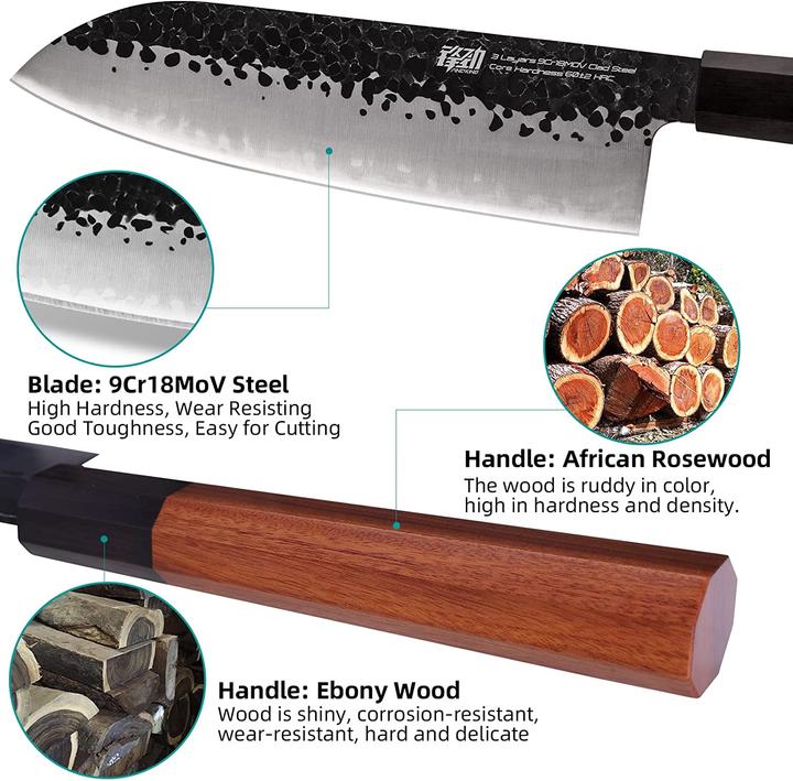 Produktbild Findking Santoku-Messer, 7 Zoll, Dynasty Serie (18.40 cm)