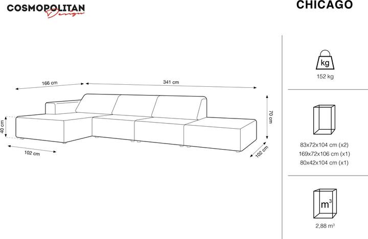 Image du produit Cosmopolitan Design Chicago (Canapé d'angle)
