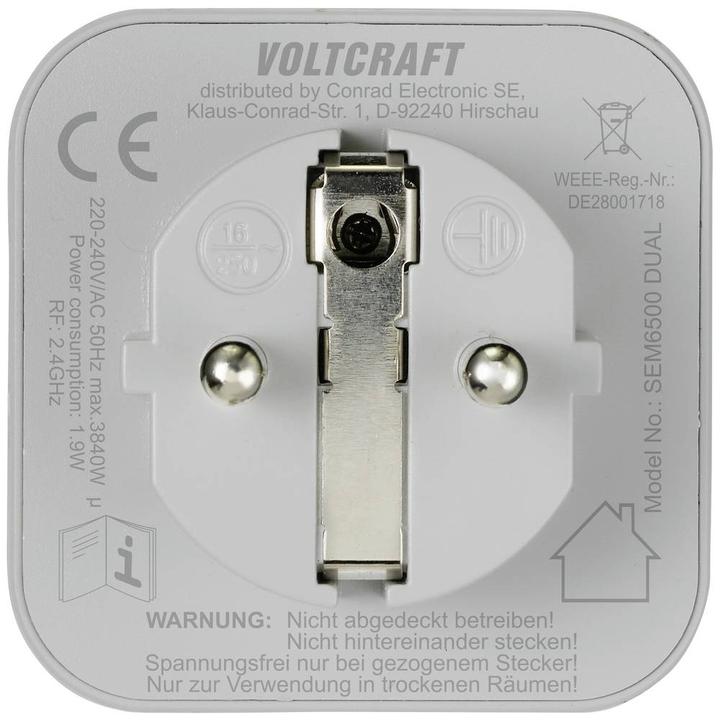 Image du produit Voltcraft SEM6500 DUAL compteur d'énergie avec prise radiocommandée, exportation de données, fonction