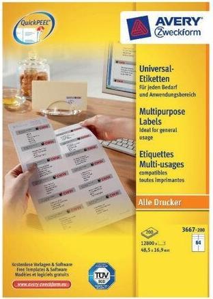 Actual product image Avery Universal labels