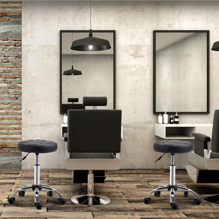 Image du produit Homcom Tabouret à roulettes, lot de 2