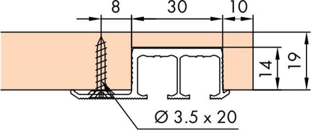 Produktbild HAWA Clipo 16 Doppellaufschiene gelocht zum Aufschrauben
