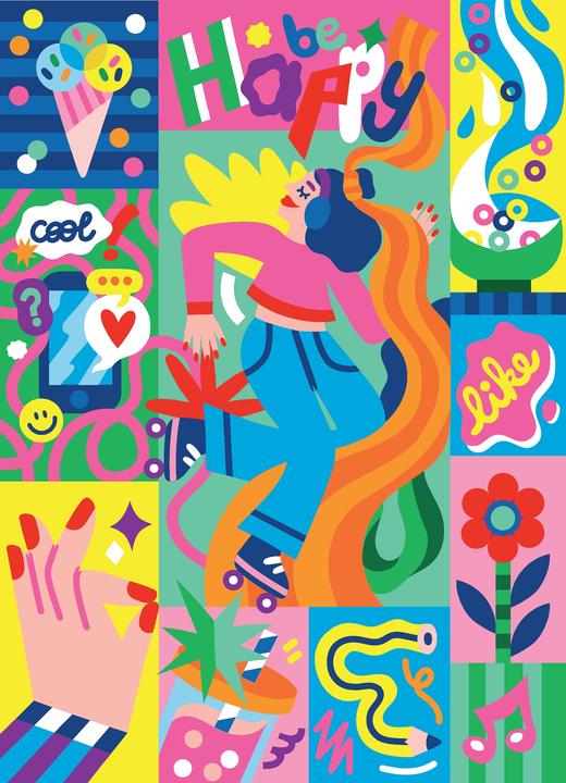 Produktbild Poppik Mosaikposter Be Happy