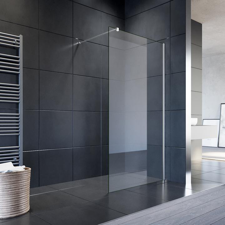 Actual product image SONNI 100x195 cm Walk in shower enclosure, NANO ESG 8 mm, shower enclosure glass wall with stabiliser (100 cm, 120 cm, 195 cm)