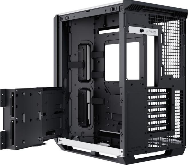 Immagine prodotto APNX Case per PC V1, midi tower, ATX, vetro temperato - legno, nero / bianco (ATX)