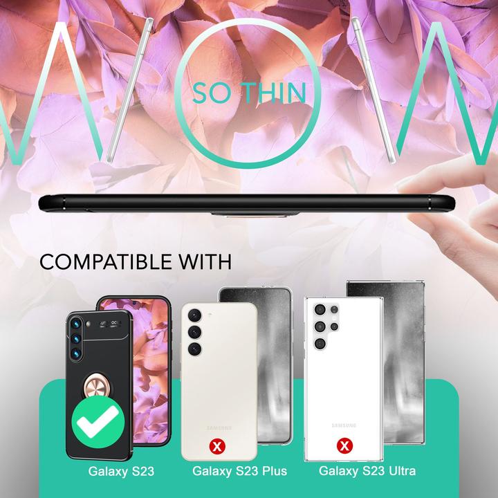 Produktbild Nalia Matte Ring Silikon Hülle mit 2x Displayschutz (Samsung Galaxy S23)