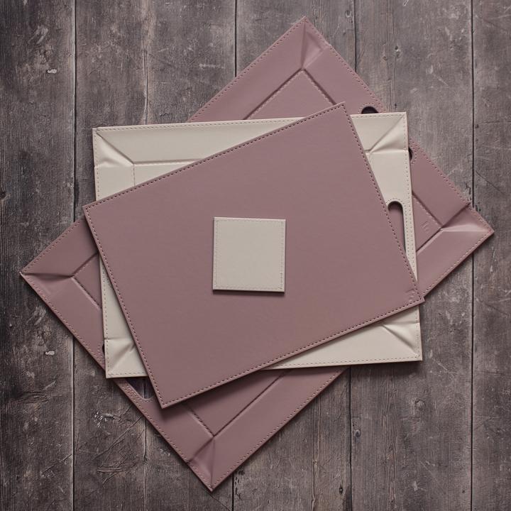 Immagine prodotto Freeform DUO - Sottobicchiere rosa antico/pietra, set da 4 (Sottobicchiere in vetro)