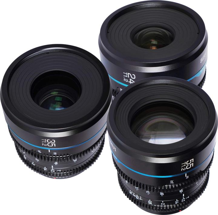 Immagine prodotto Sirui MS-3SMB Night Walker 24+35+55mm T1.2 S35 Cine Lens Set con custodia per il trasporto (MFT-Mount (Micro Four Thirds, APS-C / DX)