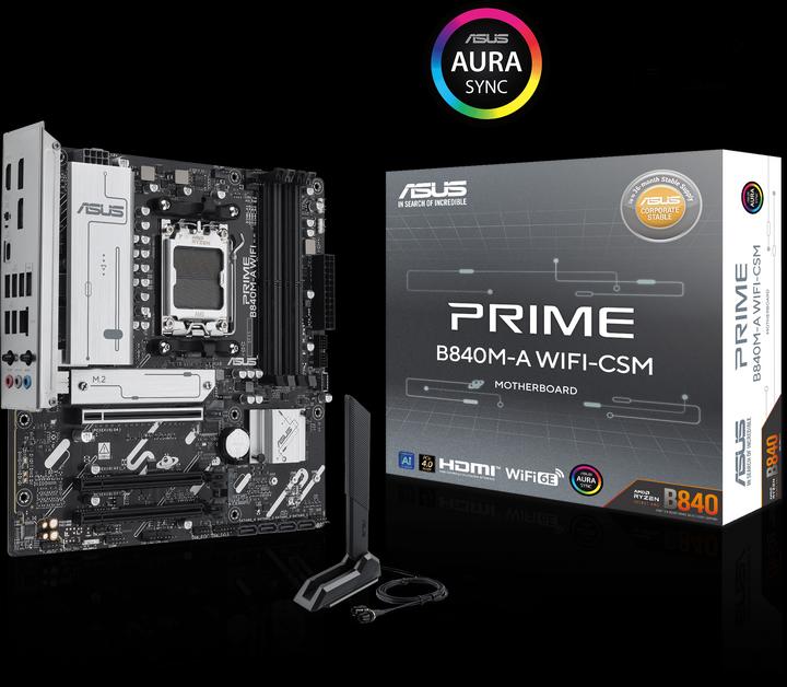 Immagine prodotto ASUS PRIME B840M-A WIFI (AM5, AMD B840, mATX)