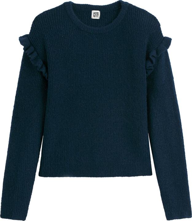 La Redoute Collections Feinstrick-Pullover mit Rundhals und Volants
