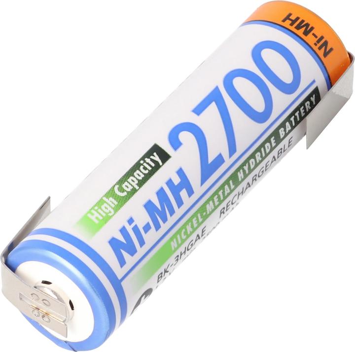 Produktbild Panasonic Akku Mignon AA NiMH, BK-3HGAE mit Lötfahne in Z-Form (1 Stk., AA, 2700 mAh)