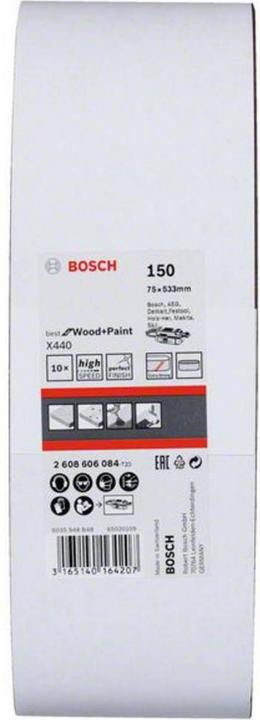 Image du produit Bosch Professional Zubehör PRO X440 bande abrasive, 75 x 533 mm, G150 (150)